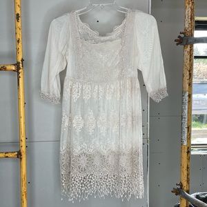 Free People Sheer Lace Mini Dress